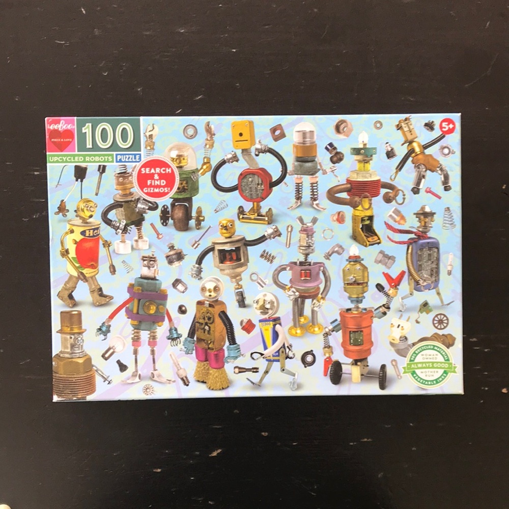 eeBoo Upcycled Robots 100-Piece Kids Puzzle